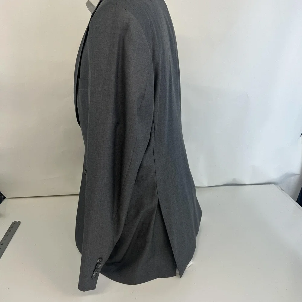 Jos A Bank Signature Suit Mens 42R 34x31 Gray Wool Silk Tailored Fit 2 Piece